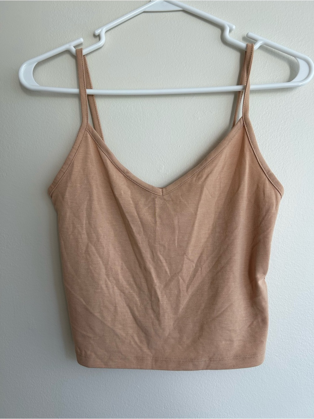 Forever 21 Nude V-Neck Spaghetti Strap Cropped Tank Top